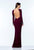 Terani Couture - 1522E0454W Long-sleeved Column Evening Dress in Red