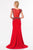 Terani Couture - 1522E0466A Shimmering Stone Embellished Trumpet Gown in Red