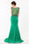 Terani Couture - 1522E0466A Shimmering Stone Embellished Trumpet Gown in Green