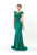 Terani Couture - Beaded Ethereal Leaf  Embellished Jersey Mermaid Gown 1522E0469A In Green