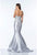 Terani Couture - Straight Across Neck Evening Gown 1522E0470B in Silver
