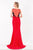 Terani Couture - 1522E0496A Sleeveless Illusion Long Dress in Red and Black