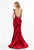 Terani Couture - Crystal Sparkling Neckline Svelte Long Gown 1522E0528A In Red