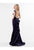Terani Couture - Crystal Sparkling Neckline Svelte Long Gown 1522E0528A In Navy