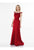 Terani Couture - Crystal Sparkling Neckline Svelte Long Gown 1522E0528A In Red