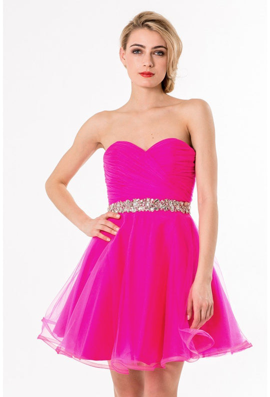 Terani Couture - 1522H0133A Charming Strapless A Line Cocktail Dress In Pink