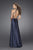 La Femme - Embellished Halter Neck Evening Dress 15232 in Blue