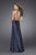 La Femme - 15232 Embellished Halter Neck Evening Dress  In Blue