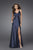 La Femme - Embellished Halter Neck Evening Dress 15232 in Blue