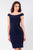 Terani Couture - Dashing Bandage Off-Shoulder Dress 1523C0322 in Navy Blue