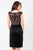 Terani Couture - 1523C0350A Embellished Bateau Neck Column Dress in Black