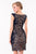 Terani Couture - 1523C1100A Lace Embellished Bateau Sheath Dress in Blue and Neutral