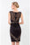 Terani Couture - 1523C1102A Lace Bateau Neck Column Dress in Black