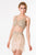 Terani Couture - 1524H0024A Illusion Jewel Neck Sheath Dress in Neutral