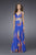 La Femme - Printed Sweetheart A-line Dress 15256 In Blue