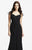 Daymor Couture - Ruched Sheer Cap Sleeves Long Dress 153 in Black
