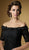 Rina Di Montella - RD1531 Floral Lace Applique Trumpet Gown With Shawl in Black