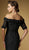 Rina Di Montella - RD1531 Floral Lace Applique Trumpet Gown With Shawl in Black