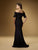 Rina di Montella - Floral Lace Applique Gown With Shawl RD1531-1 In Black