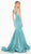 Ashley Lauren - 1532 Plunging Sweetheart Trumpet Gown In Blue