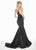 Ashley Lauren - 1532 Plunging Sweetheart Trumpet Gown In Black
