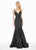 Ashley Lauren - 1532 Plunging Sweetheart Trumpet Gown In Black