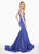 Ashley Lauren - 1532 Plunging Sweetheart Trumpet Gown In Blue