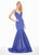 Ashley Lauren - 1532 Plunging Sweetheart Trumpet Gown In Blue