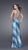 La Femme - Diagonal Animal Print V-Neck Sheath Gown 15349 in Blue and Print