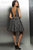 Metallic Sleeveless Fit and Flare Cocktail Dress M349