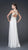 La Femme - Sleeveless V Neck Ruched Long Dress in White