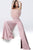 Jovani - 1542 Feathered Strapless Jumpsuit In Pink