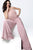 Jovani - 1542 Feathered Strapless Jumpsuit In Pink