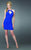 La Femme - Sensational Cutout Halter Sheath Cocktail Dress 14547 in Blue
