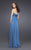 La Femme - 15446 Strapless Bejeweled A-Line Gown In Blue