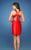 La Femme - Embellished Halter Neck Short Column Dress 13925 In Red