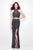 Primavera Couture - Two-Piece Sequined High Neck Sheath Gown 1546 in Gray
