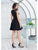 Colors Dress - 1547 Beaded Bateau A-line Dress in Black