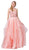 Dancing Queen - 2524 Embellished Halter V-neck Tiered Ballgown In Pink