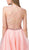 Dancing Queen - 2524 Embellished Halter V-neck Tiered Ballgown In Pink