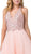 Dancing Queen - 2532 Embellished Deep Halter V-neck A-line Gown In Pink
