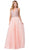 Dancing Queen - 2532 Embellished Deep Halter V-neck A-line Gown In Pink