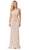 Dancing Queen - 2679 Embellished V-neck Long Trumpet Dress In Neutral