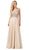 Dancing Queen - 2570 Jewel Ornate Illusion Bodice Chiffon Prom Dress In Nude