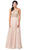 Dancing Queen - 2716 Lace Applique Halter A-line Dress In Neutral