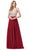 Dancing Queen - 2569 Illusion Beaded Bodice Flowy Prom Dress In Red