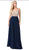 Dancing Queen - 2569 Illusion Beaded Bodice Flowy Prom Dress In Blue