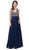 Dancing Queen - 2669 Bejeweled Sleeveless V Neck Low Scoop Back Gown In Blue