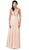 Dancing Queen - 2669 Bejeweled Sleeveless V Neck Low Scoop Back Gown In Nude