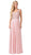 Dancing Queen - 2647 Embellished V-neck A-line Gown In Pink